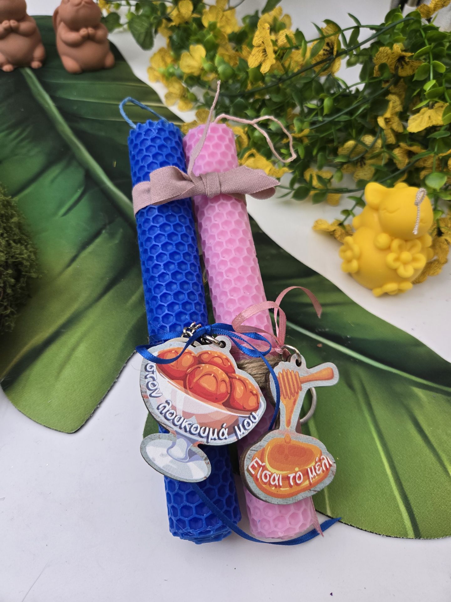 Φωτογραφία από Λαμπάδες για ζευγάρι {Είσαι το μέλι..Στον λουκουμά μου} Set